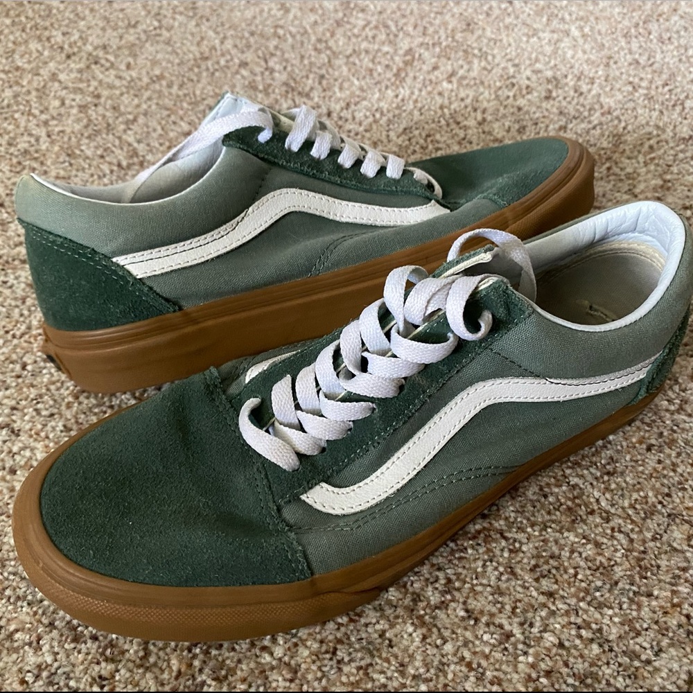 Green Vans Gum Sole